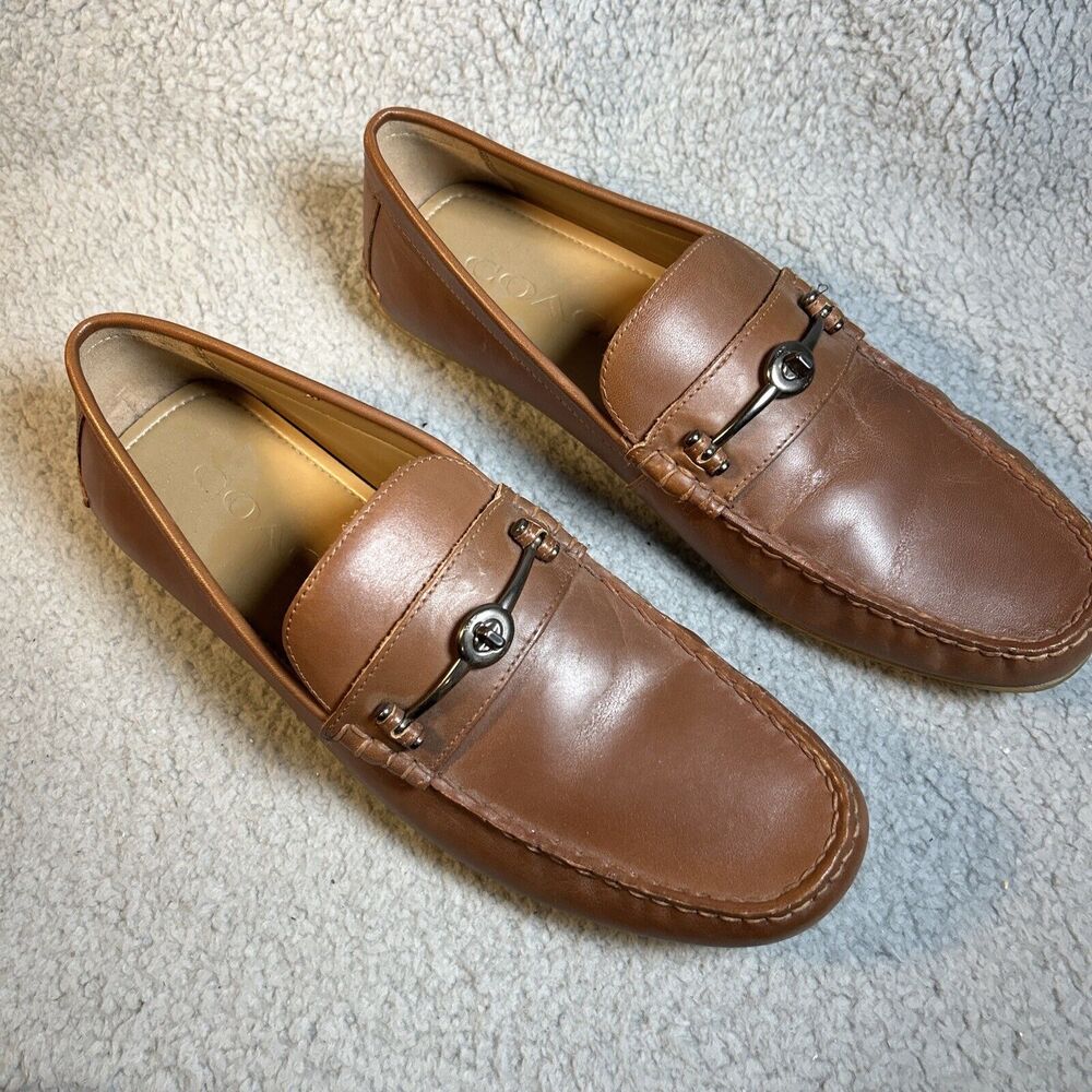 Coach Men's Leather M 9.5 D US Mott Driver FG2984 Brown Slip On Loafer Shoes - Picture 2 of 16